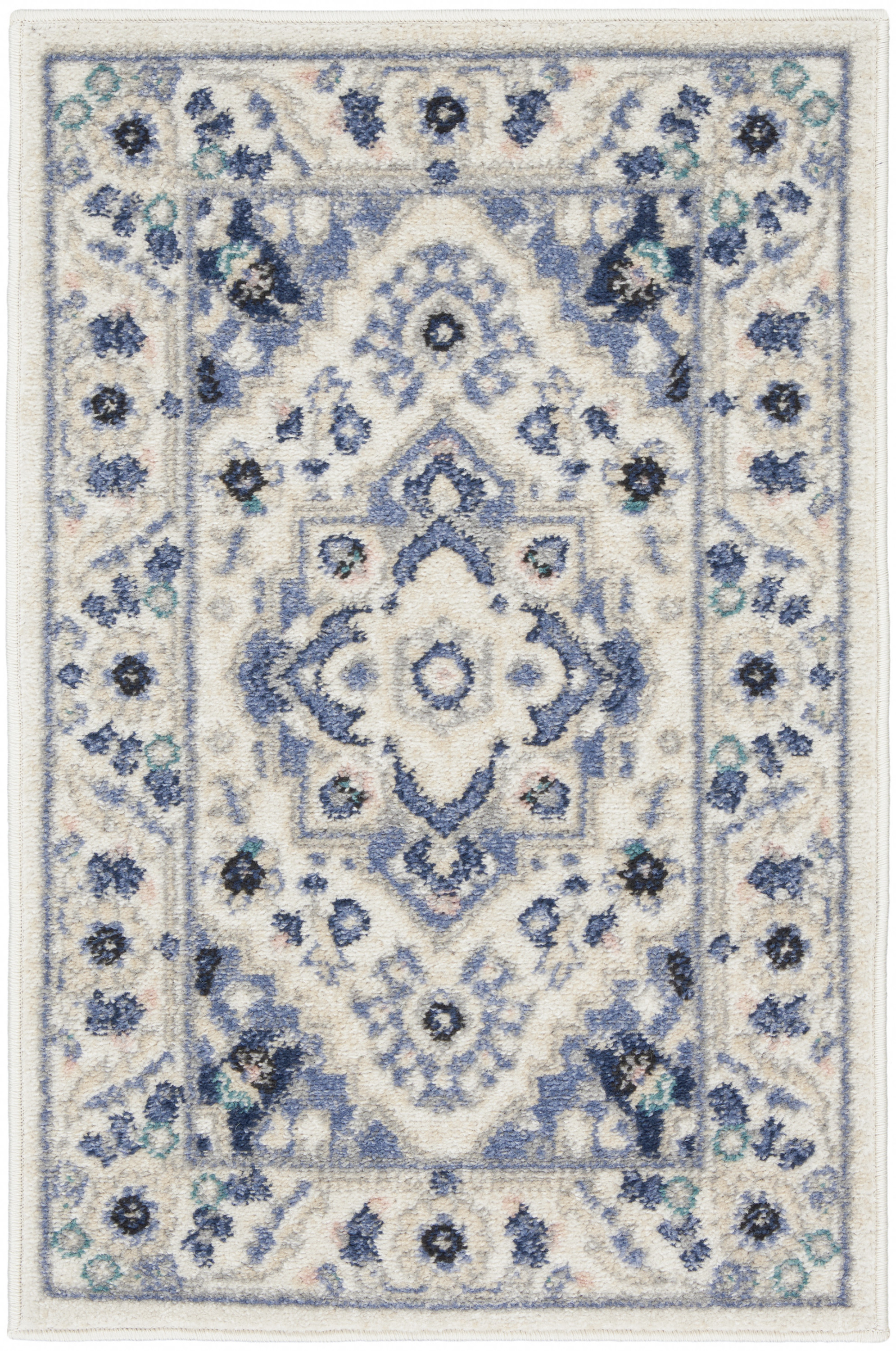 Nourison Passion 1'10" x 2'10" Ivory Grey Bohemian Indoor Rug