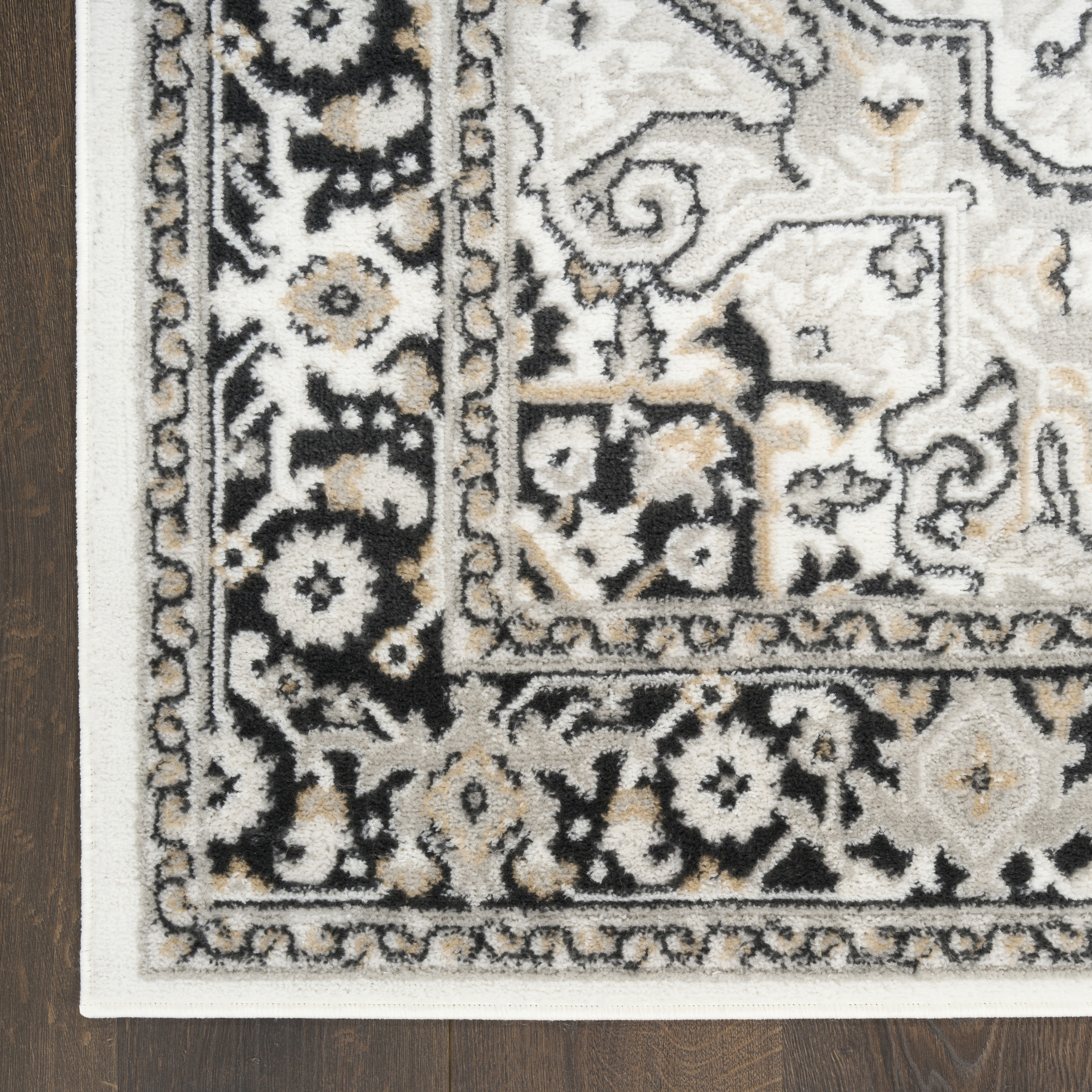 Nourison Dekor 5'3" x 7' Ivory Charcoal Vintage Indoor Rug