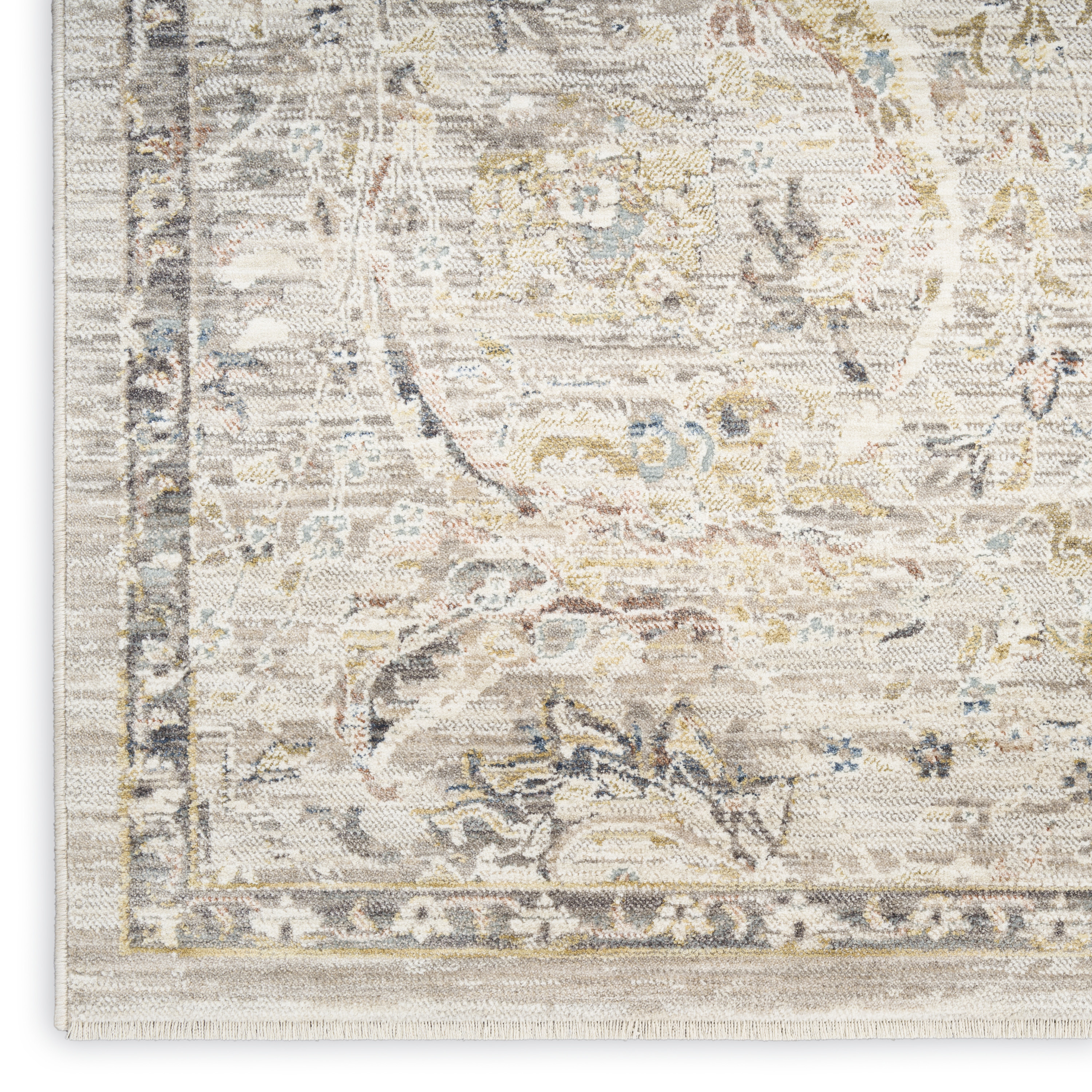 Nourison Antique Fusion 2'2" x 10' Light Grey Vintage Indoor Rug