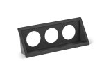 Three-compartment flush-mount flatware organizer with removable black perforated cylinders