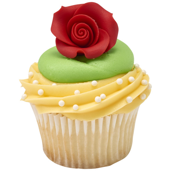 Red 1.5" Rose - Red 3 Free SugarSoft® Premium Edible Decorations