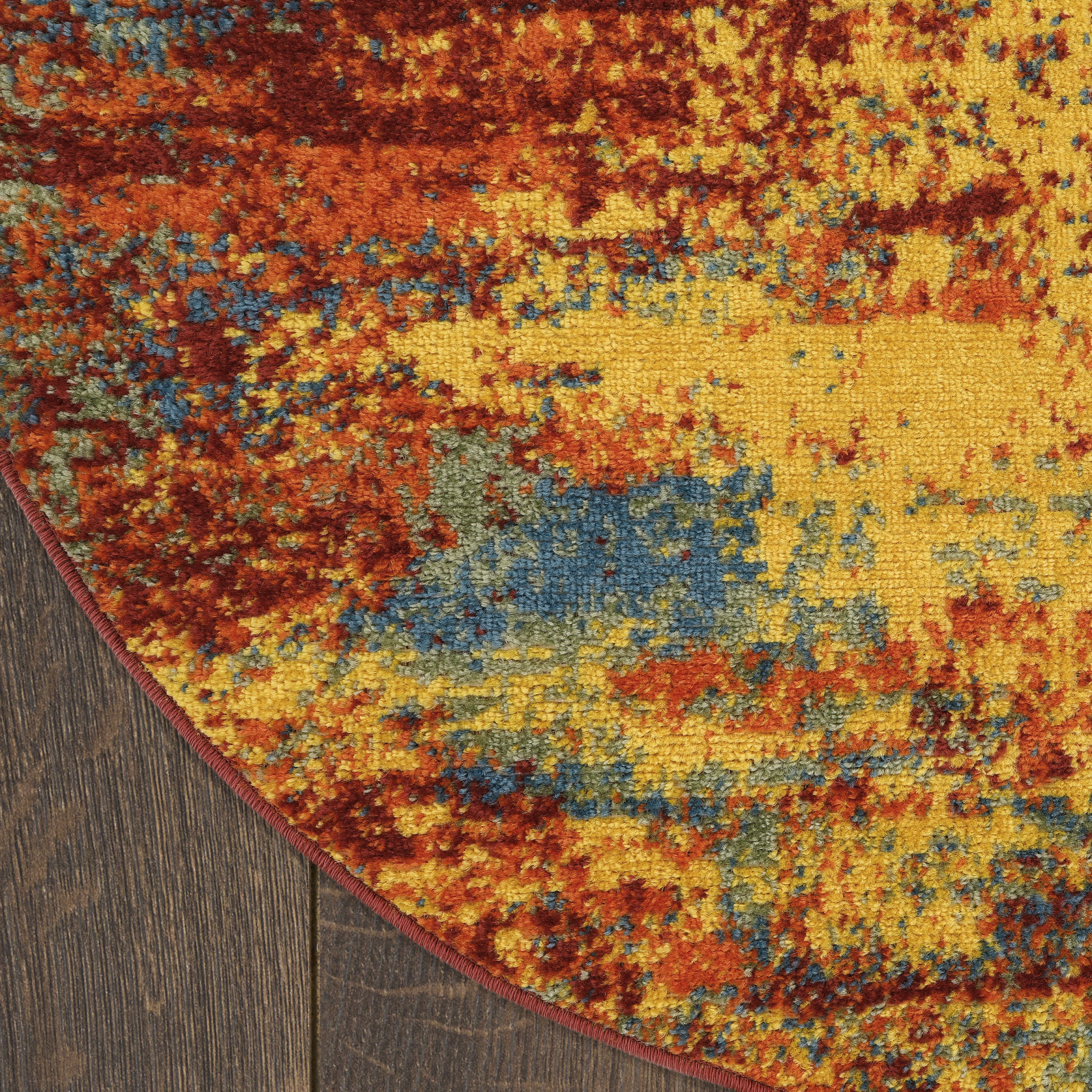 Nourison Nourison Essentials 8' x Round Flame Modern Rug