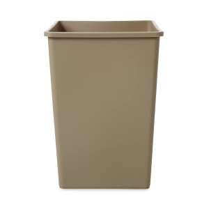 Rubbermaid Commercial, Untouchable, 35 gal, Resin, Beige, Square, Receptacle