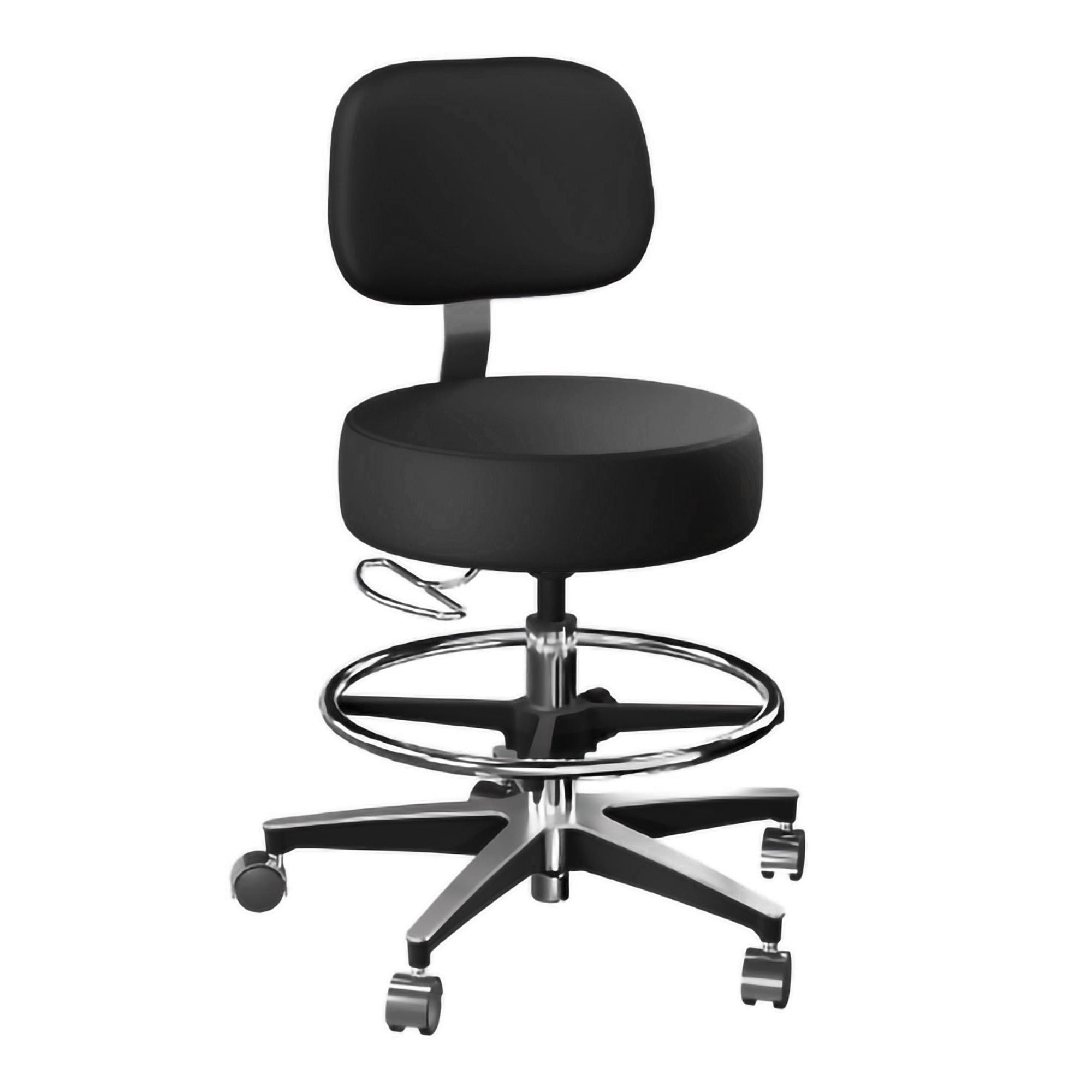McKesson Exam Stool, Black, with Backrest