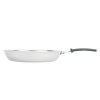 12-inch Tribute® 3-ply fry pan with natural finish and TriVent silicone handle