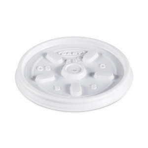 Dart, Plastic Lids for Foam Containers, Vented, Fits 3.5-6 oz, White