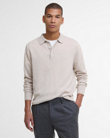 Hutherston Knitted Polo Shirt Mist Marl