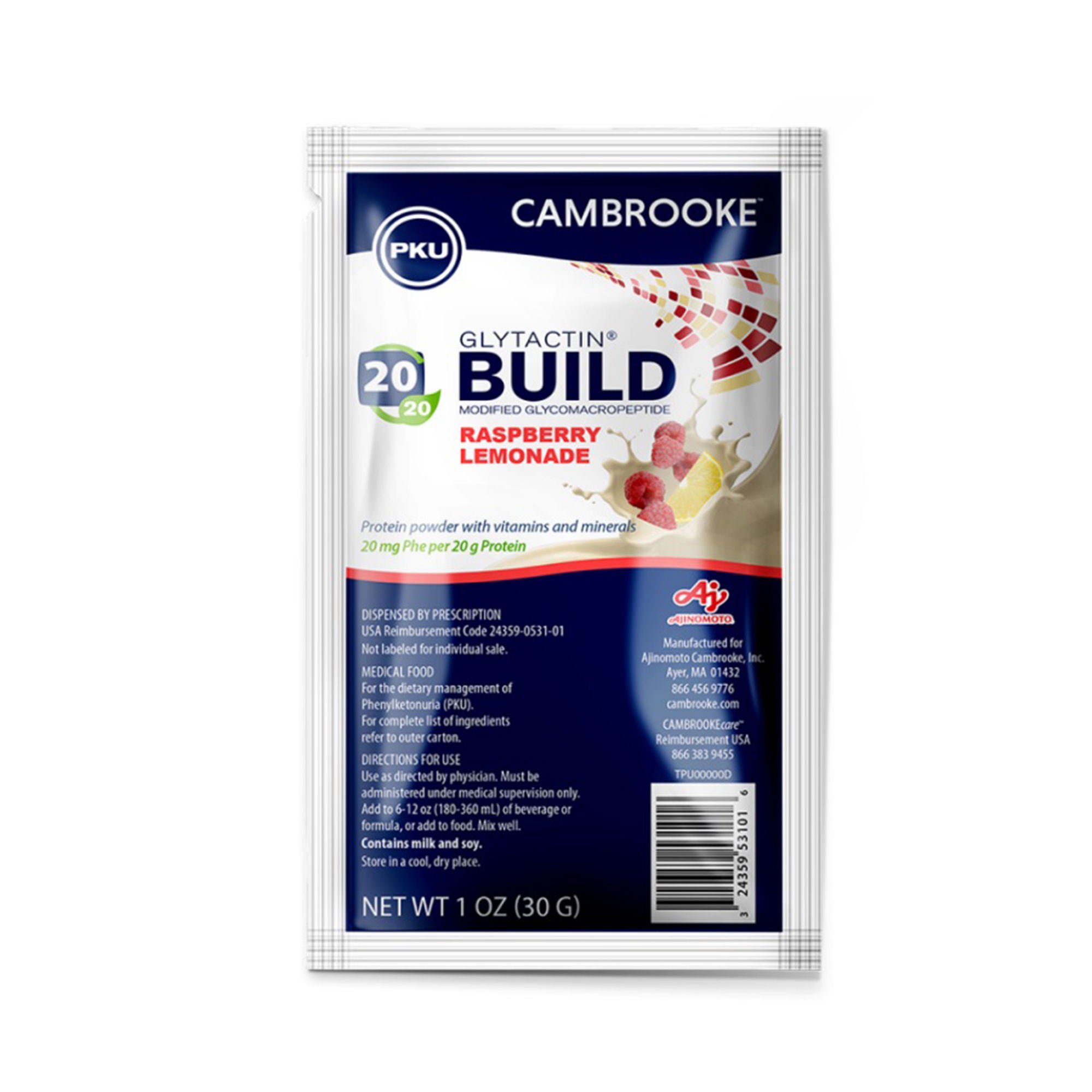 Glytactin® Build 20/20 GMP for the Dietary Management of PKU, Raspberry Lemonade