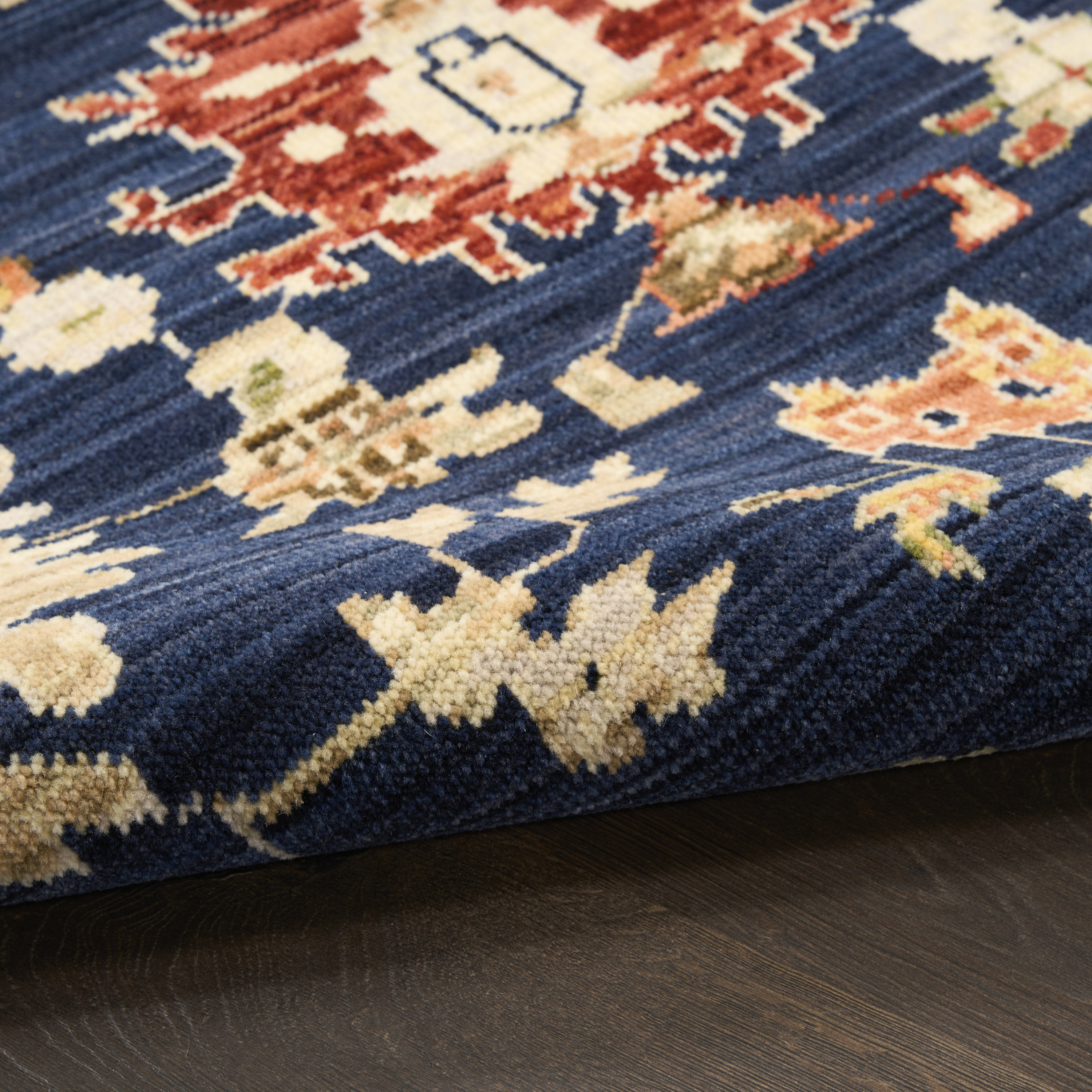 Nourison Antique Bloom 2' x 3' Navy Vintage Indoor Rug