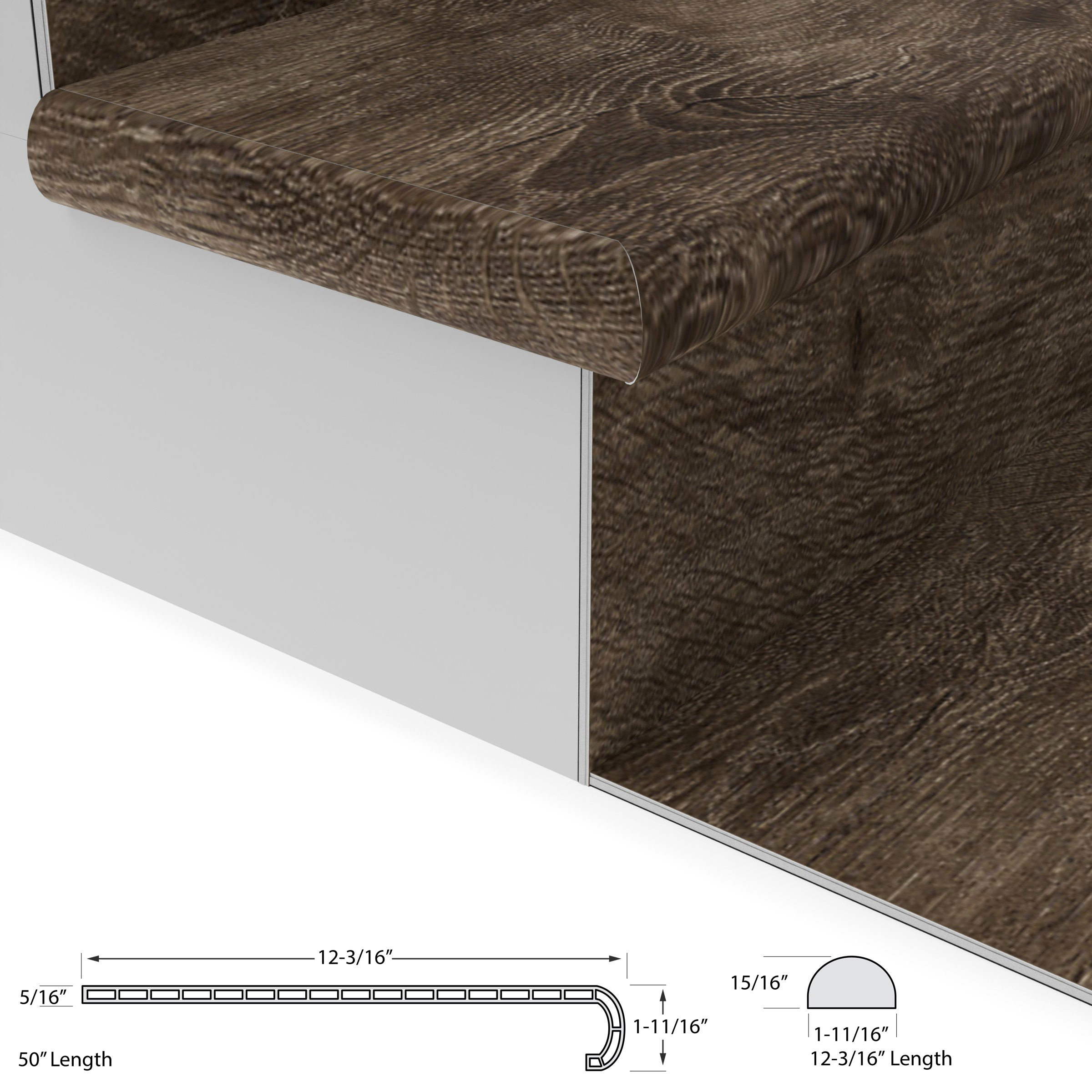Offshore Oak Cali Vinyl Stair Tread w/ Cap view 3