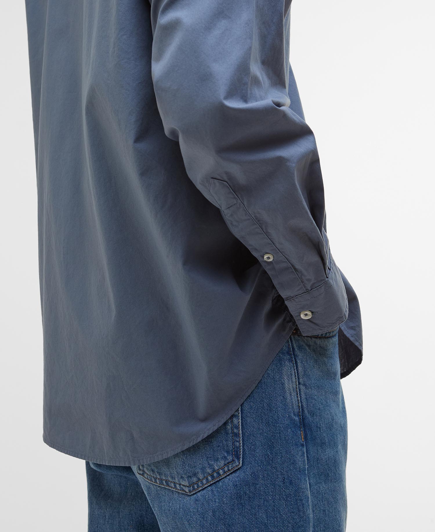 Camicia oversize in popeline tinto in capo image number 7