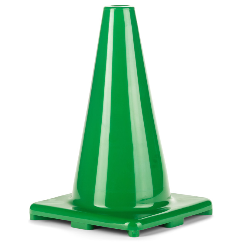 Hi-Visibility Flexible Vinyl Cone, Weighted, 12", Green