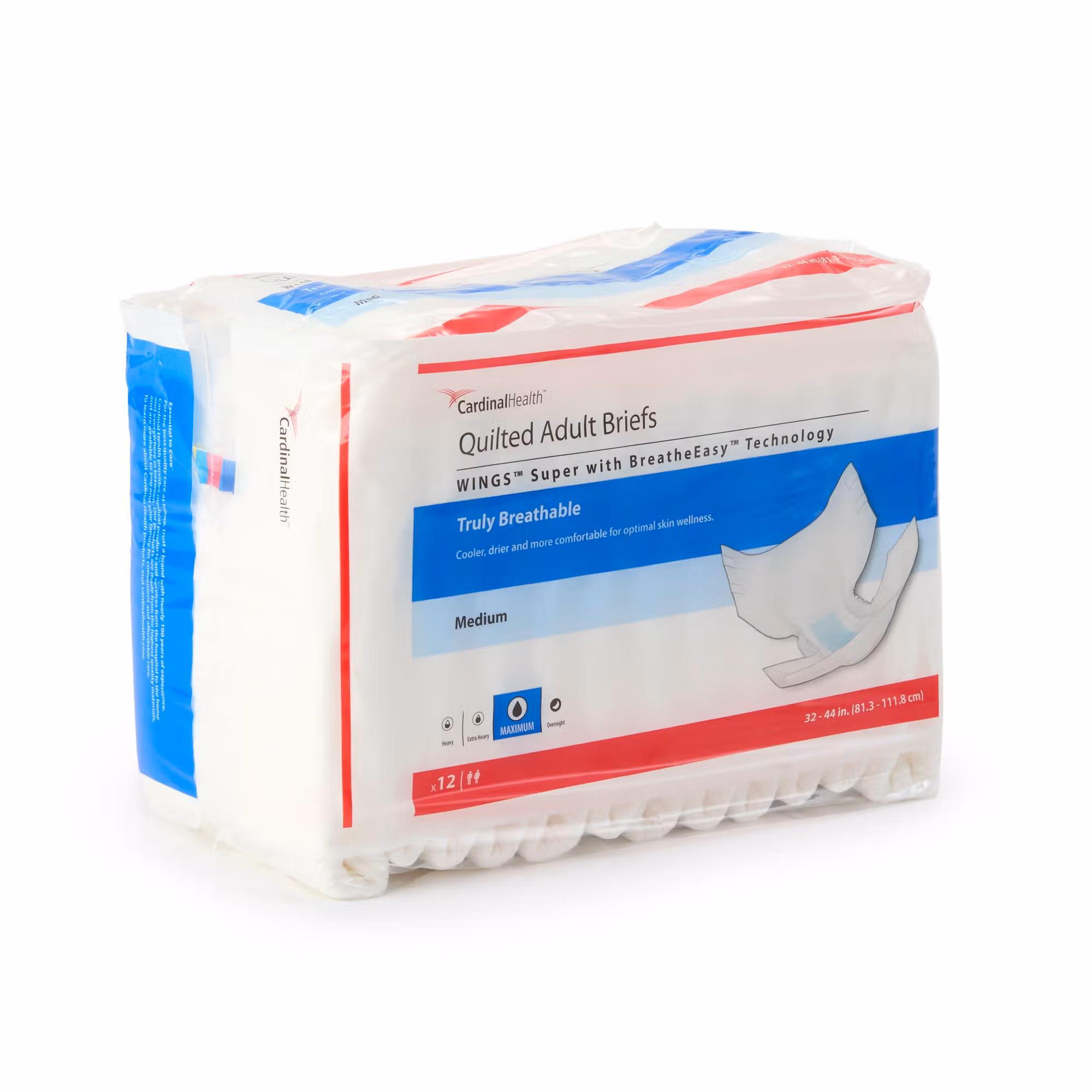 Wings™ Super Quilted Maximum Absorbency Incontinence Brief, Medium