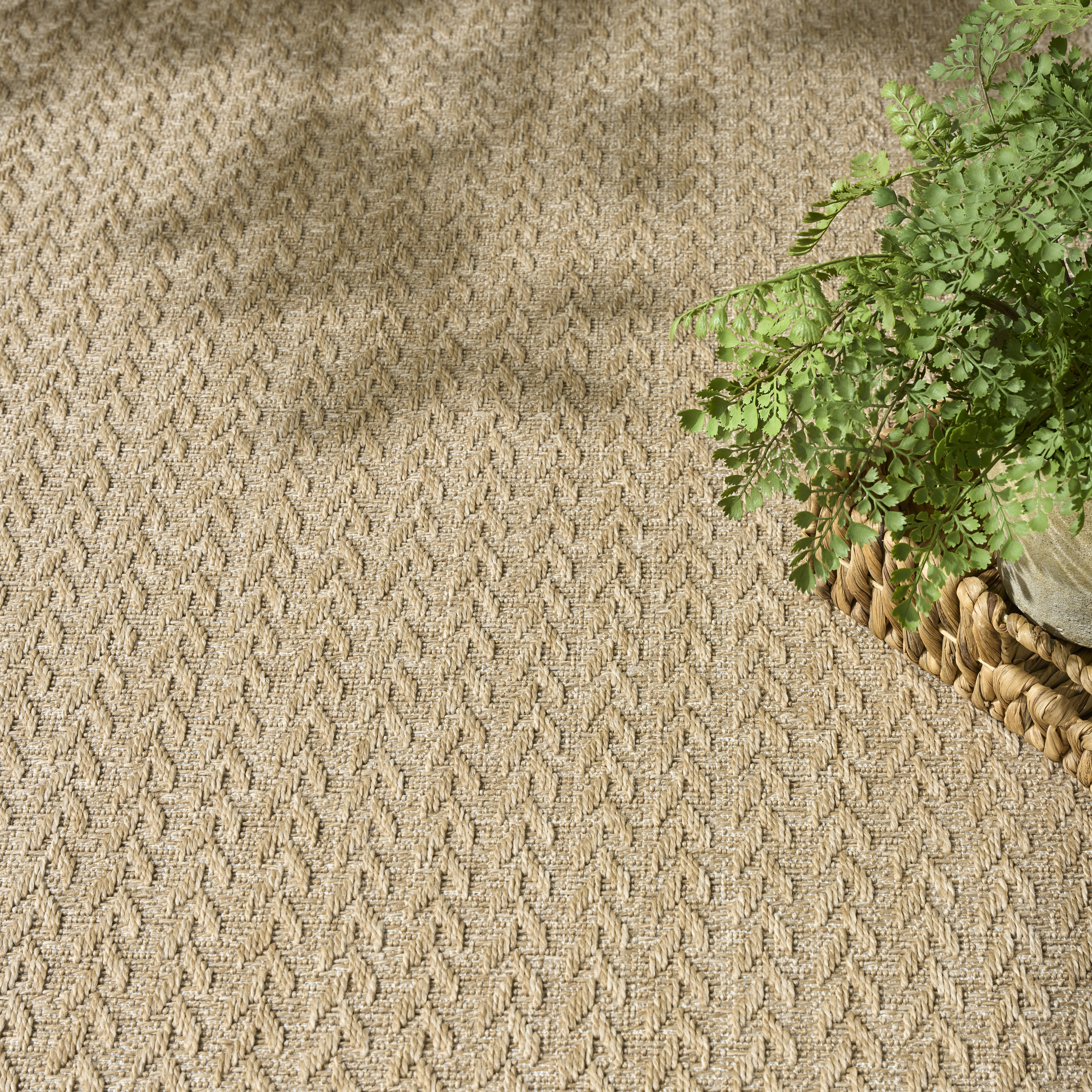 Nourison Tulum 10' x 14' Taupe Outdoor Rug
