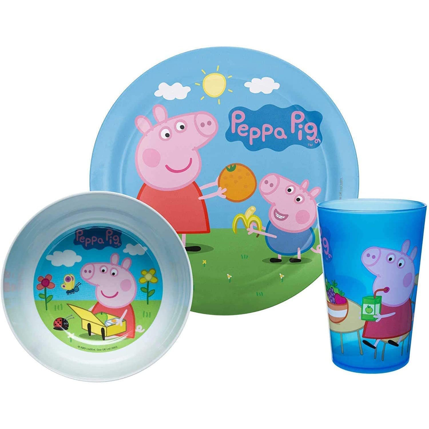 Peppa Pig Kid’s Dinnerware Set, Peppa & Friends, 3-piece set slideshow image 1