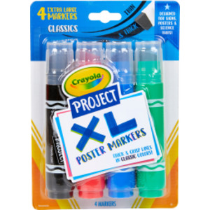 Project XL Poster Markers, Classic, 4 Count