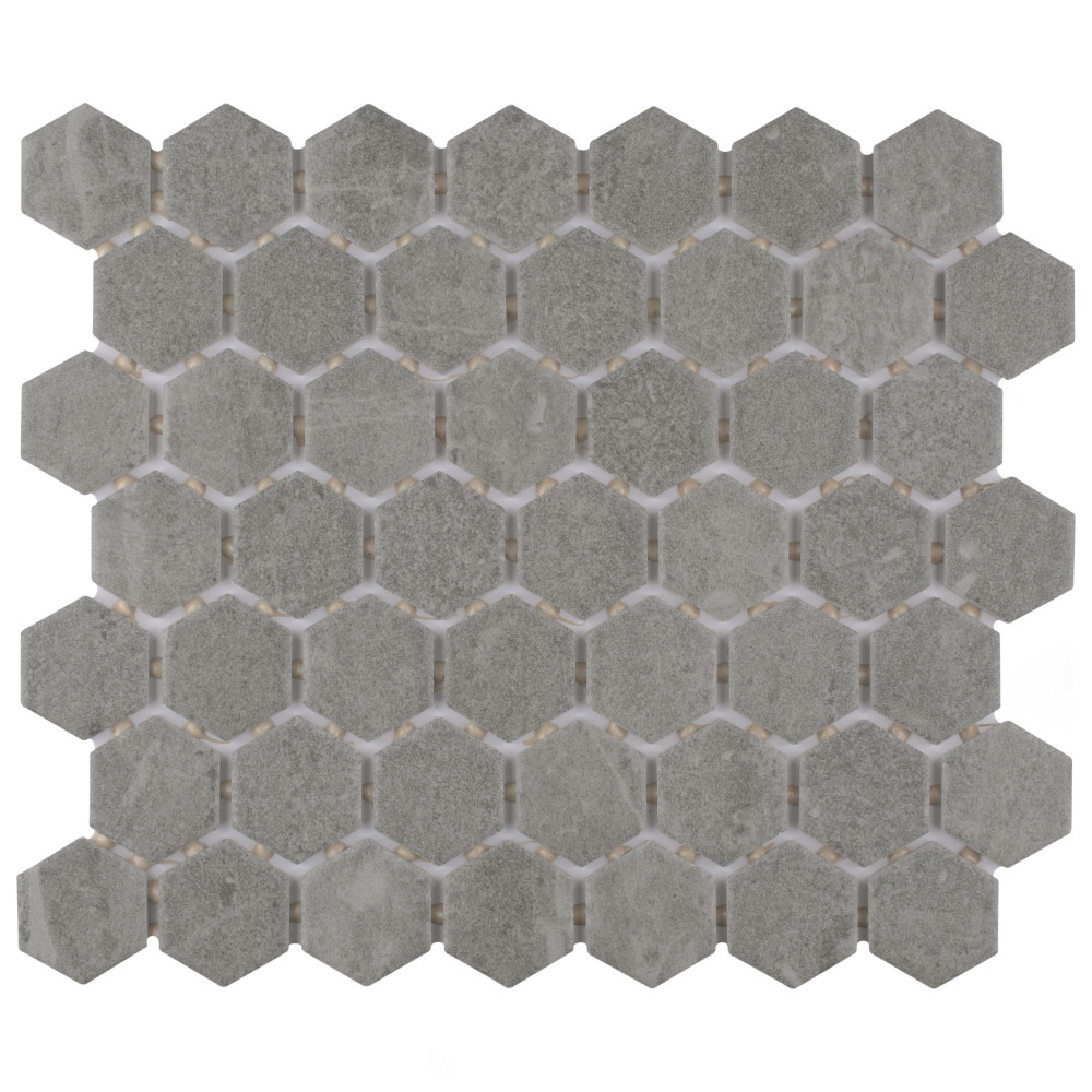 Liverpool Hex Light Grey 10 in. x 11-3/8 in. Ceramic Mosaic Tile