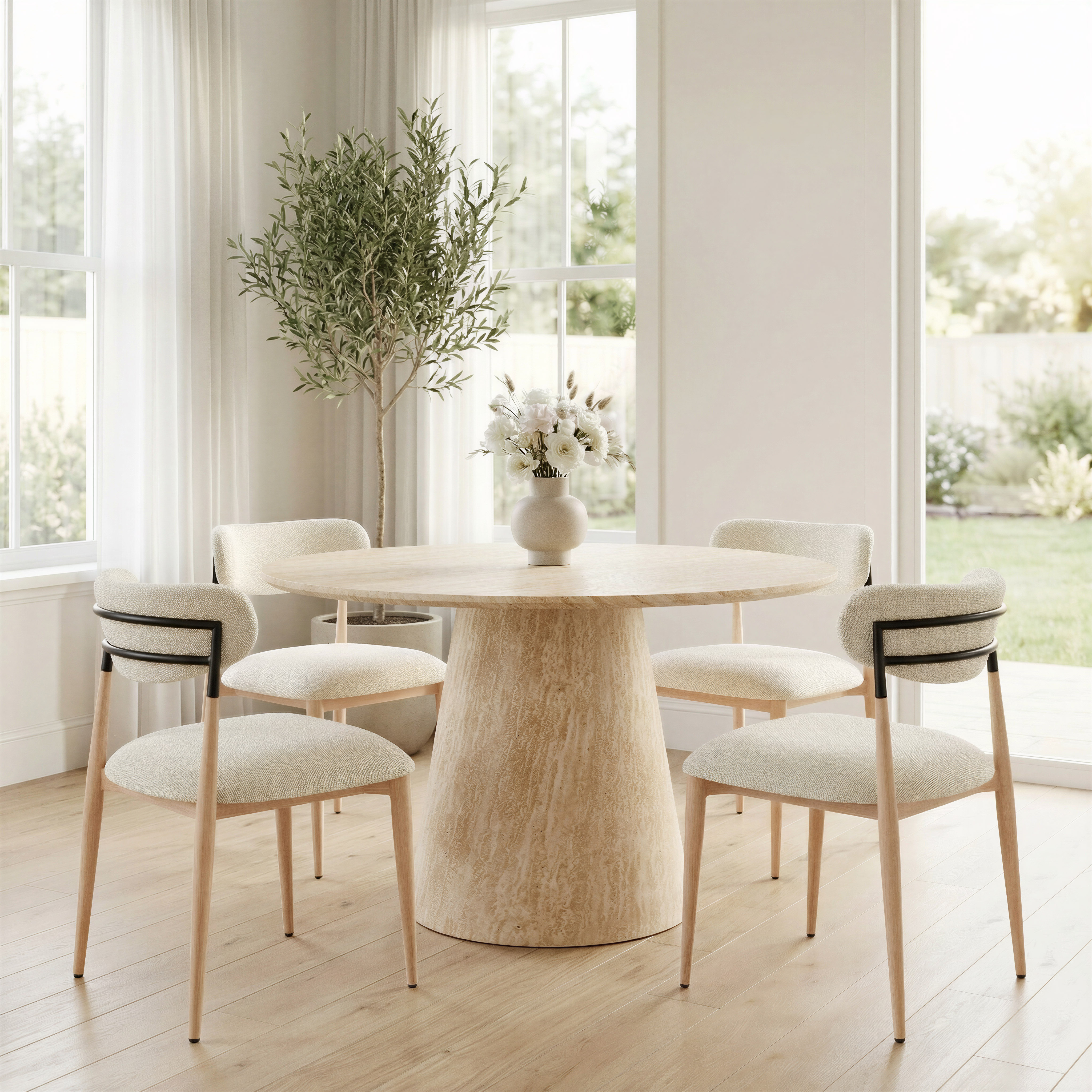Equinox Armless Dining Chair (Set of 2) Oyster Gray & Natural product image