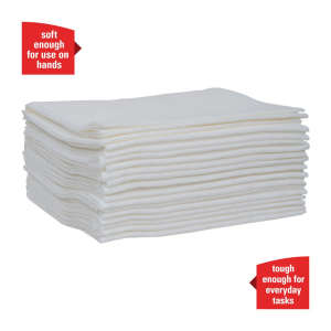 KIM05812, Kimberly Clark, WypAll L30 Heavy Duty, 1/4 Fold, 12.00"x12.50", Synthetic, General Purpose Wipers, White