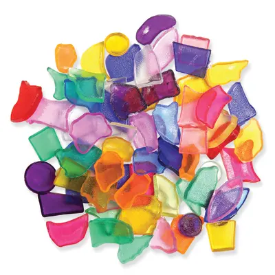 Creativity Street  Plastic Mosaic Shapes, Assorted Colors,  Assorted Sizes, 1 lb.