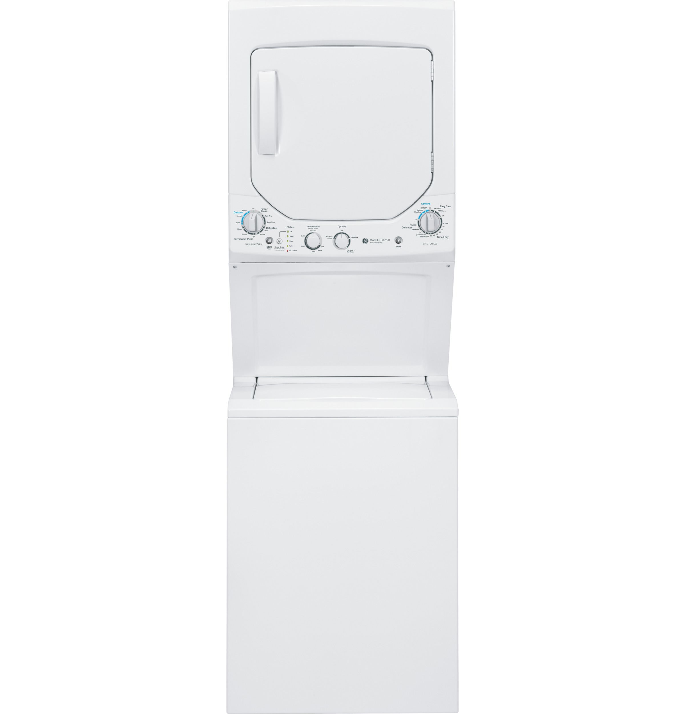 GE Unitized Spacemaker® 2.0 DOE cu. ft. Washer and 4.4 cu. ft. Gas Dryer