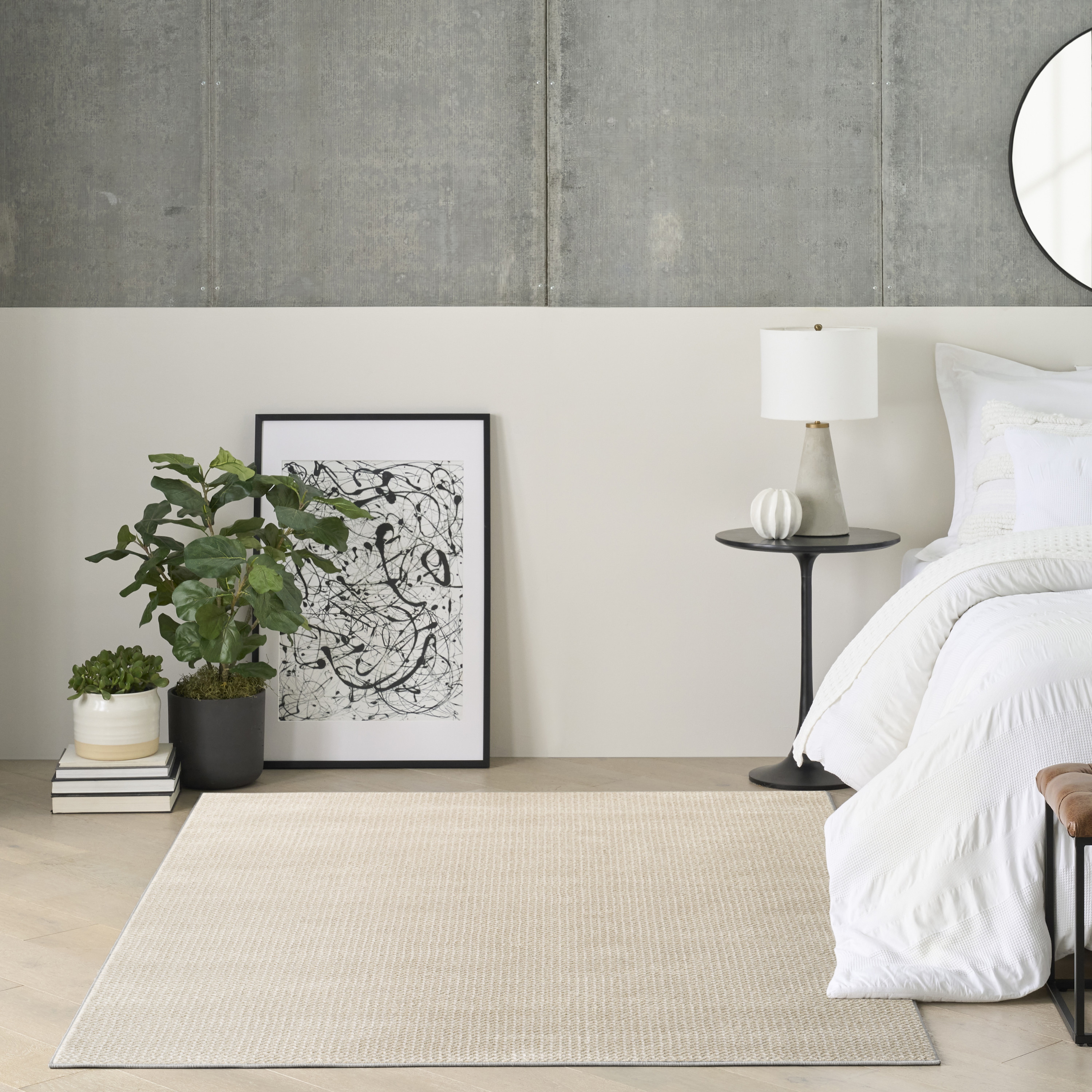 DKNY Atlantic Avenue 5'3" x 7'3" Beige Modern Indoor Rug