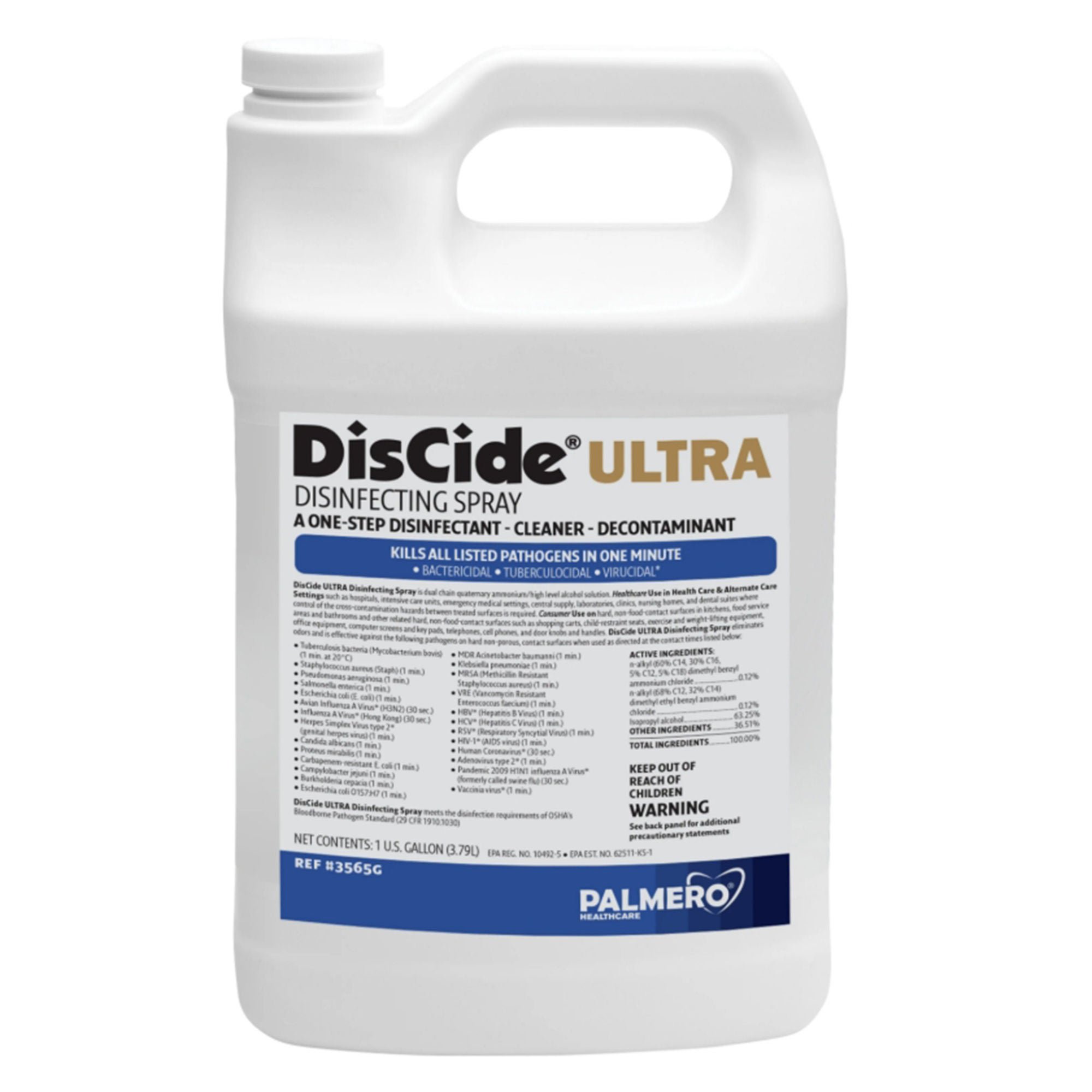 Surface Disinfectant Cleaner DisCide® Ultra Quaternary Based Manual Pour Liquid 1 gal. Jug Herbal Scent NonSterile