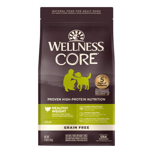 Wellness CORE Grain Free Healthy Weight Turkey Recipe Front packaging