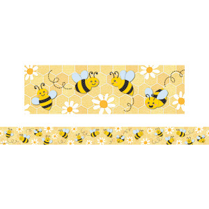 Buzzing Bees Straight Border Trim, 35 Feet