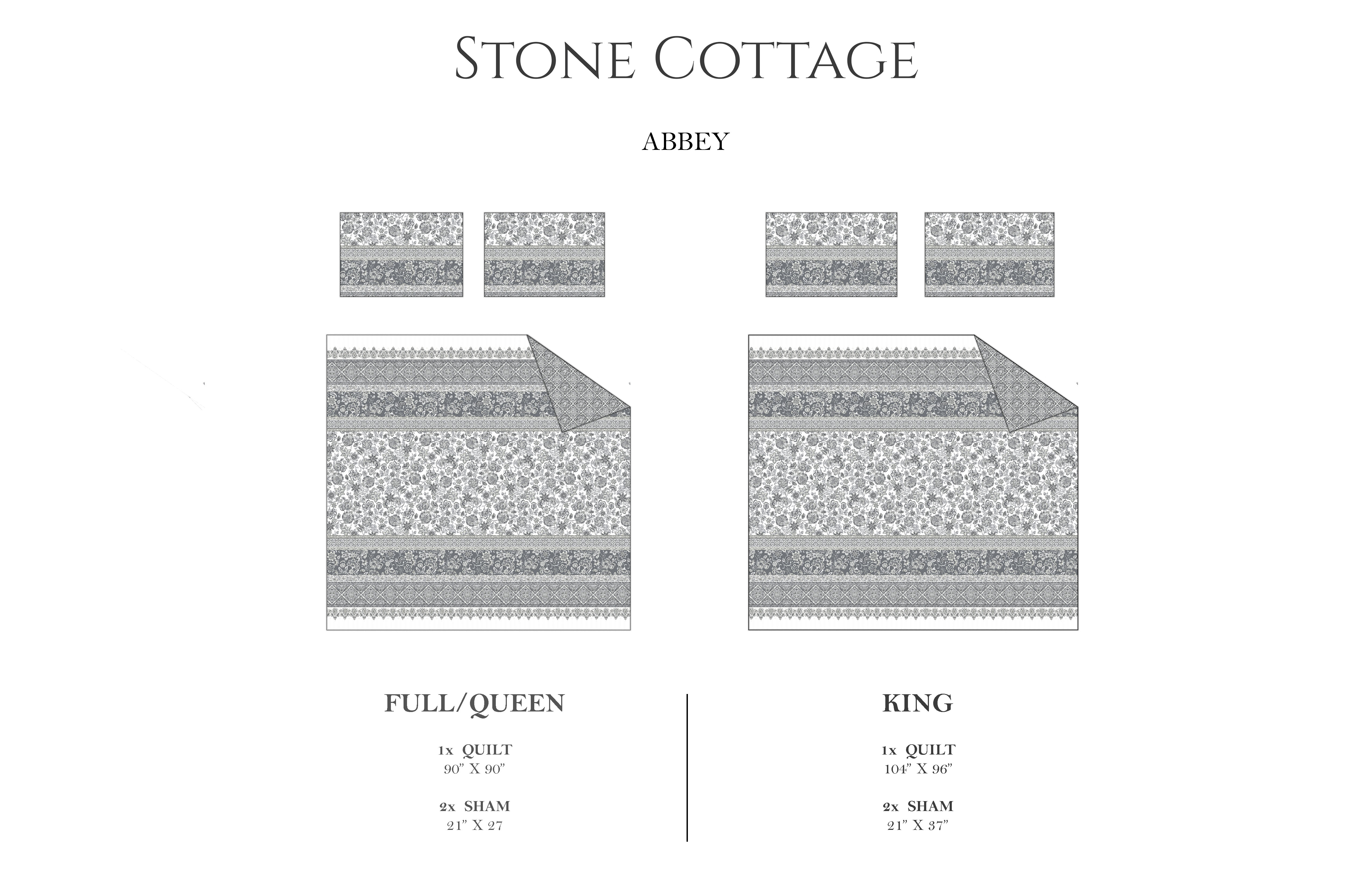 Stone Cottage Abbey Cotton Grey 3 Piece Quilt Set-Full/Queen - Picture 15 of 21