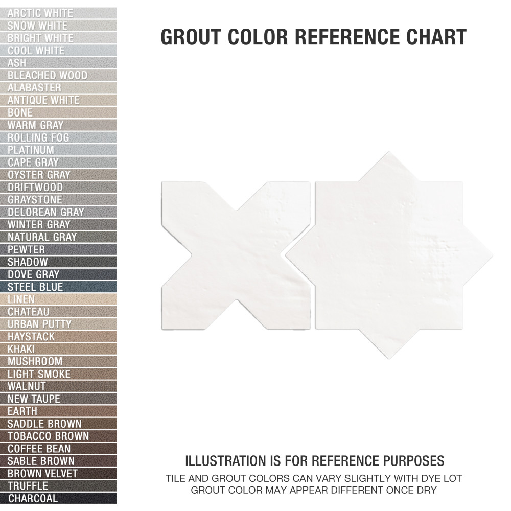 Argile Star Bianco with Bianco Cross 7 in. x 14 in. Porcelain Floor and Wall Tile