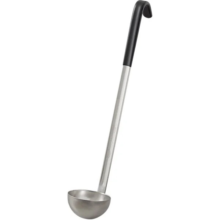 3-ounce two-piece stainless steel ladle with Kool-Touch® handle in black