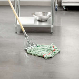 Rubbermaid Commercial, Web Foot, Blend Looped-End Wet Mop Head with 5" Headband, 20 oz, Green