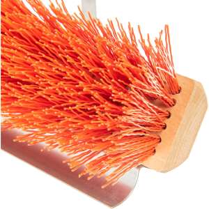 Carlisle, Flo-Pac, 24in, Sweep With Steel Scraper Blade, Polypropylene Bristles, Orange