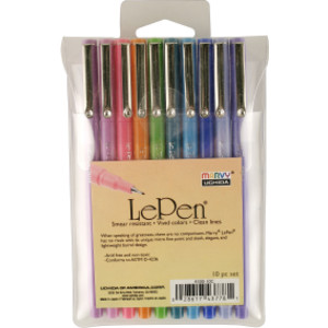 LePen&reg; Micro-Fine Point Pen, Bright, 10 Colors