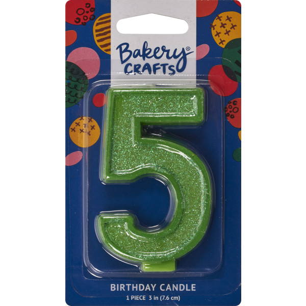 5 Glitter Numeral Candles