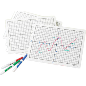 Write-On/Wipe-Off Coordinate Mats, Set of 10