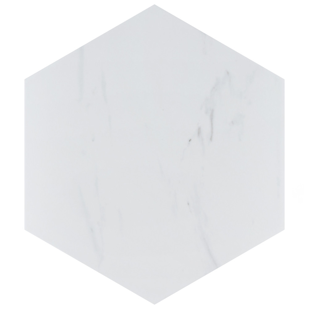 Eterno Hex Carrara 8-5/8 in. x 9-7/8 in. Porcelain Floor and Wall Tile