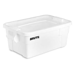 TOTE BRUTE WITH LID 14 GAL WHITE 6CS