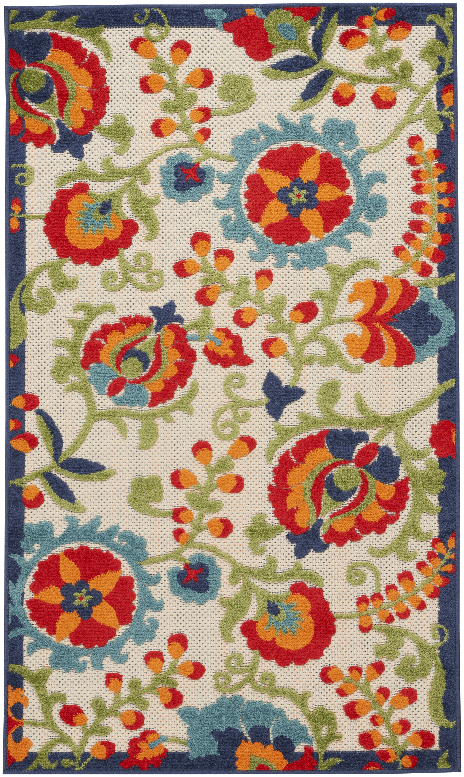 Nourison Aloha 3' x 5' Multicolor Farmhouse Rug