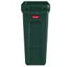 Rubbermaid Commercial, Vented Slim Jim, 16 gal, Resin, Green, Rectangle, Receptacle