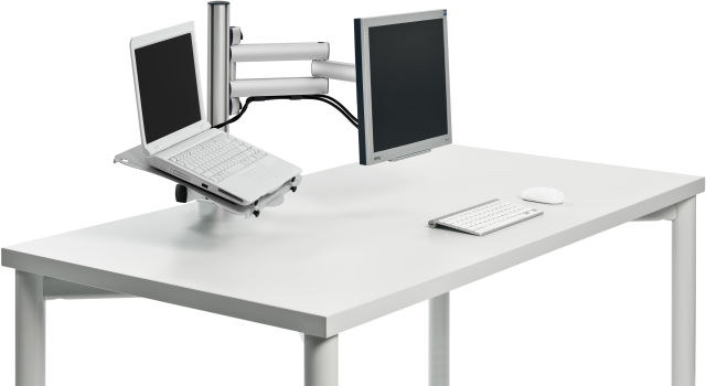 Maximize workspace by lifting technology off the desk.