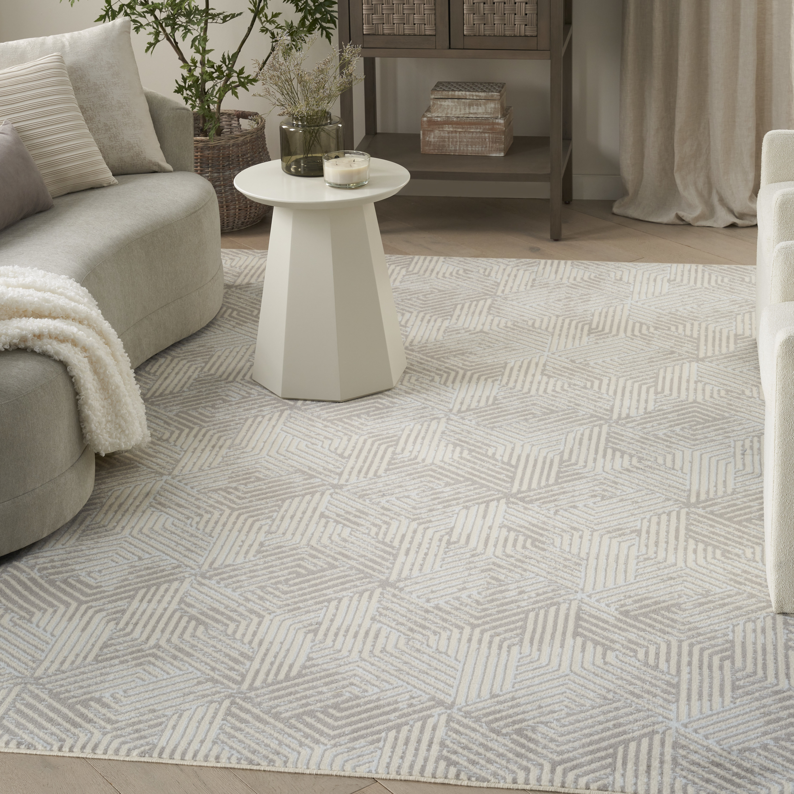 Nourison Grafix 3'9" x 5'9" Grey Modern Indoor Rug