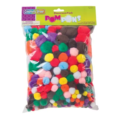 Creativity Street  Pom Pons Classroom Pack, Assorted Colors, Assorted Sizes 1/2" to 1-1/2", 5 oz.