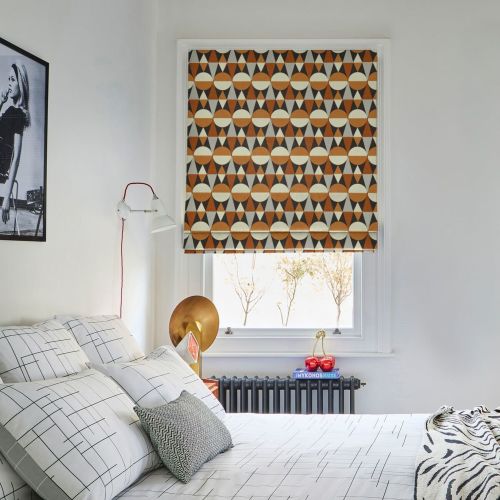 Piccadilly Dots Amber Roman blind