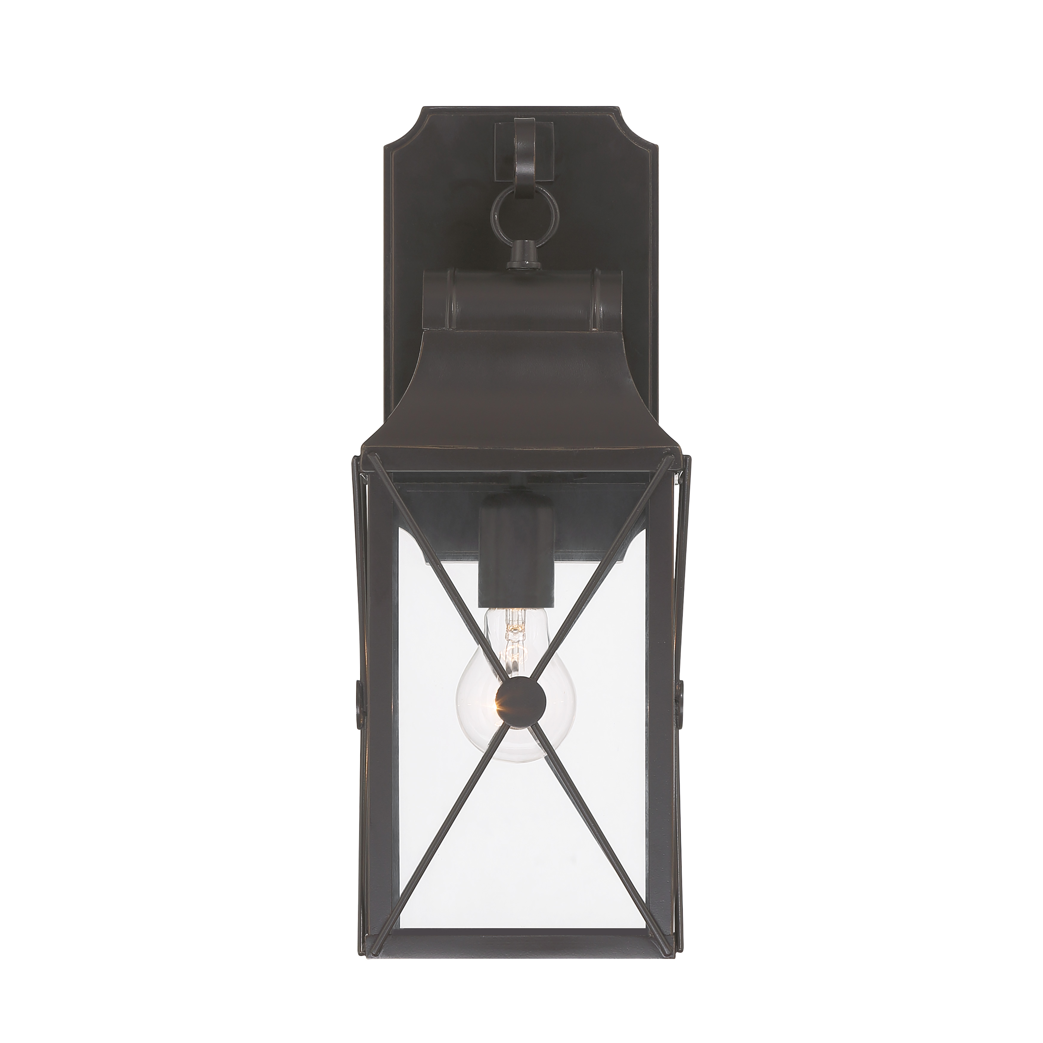 1 Light Outdoor Wall Mount in Oil Rubbed Bronze with Gold Highlights Finish and Clear Glass - alternate view