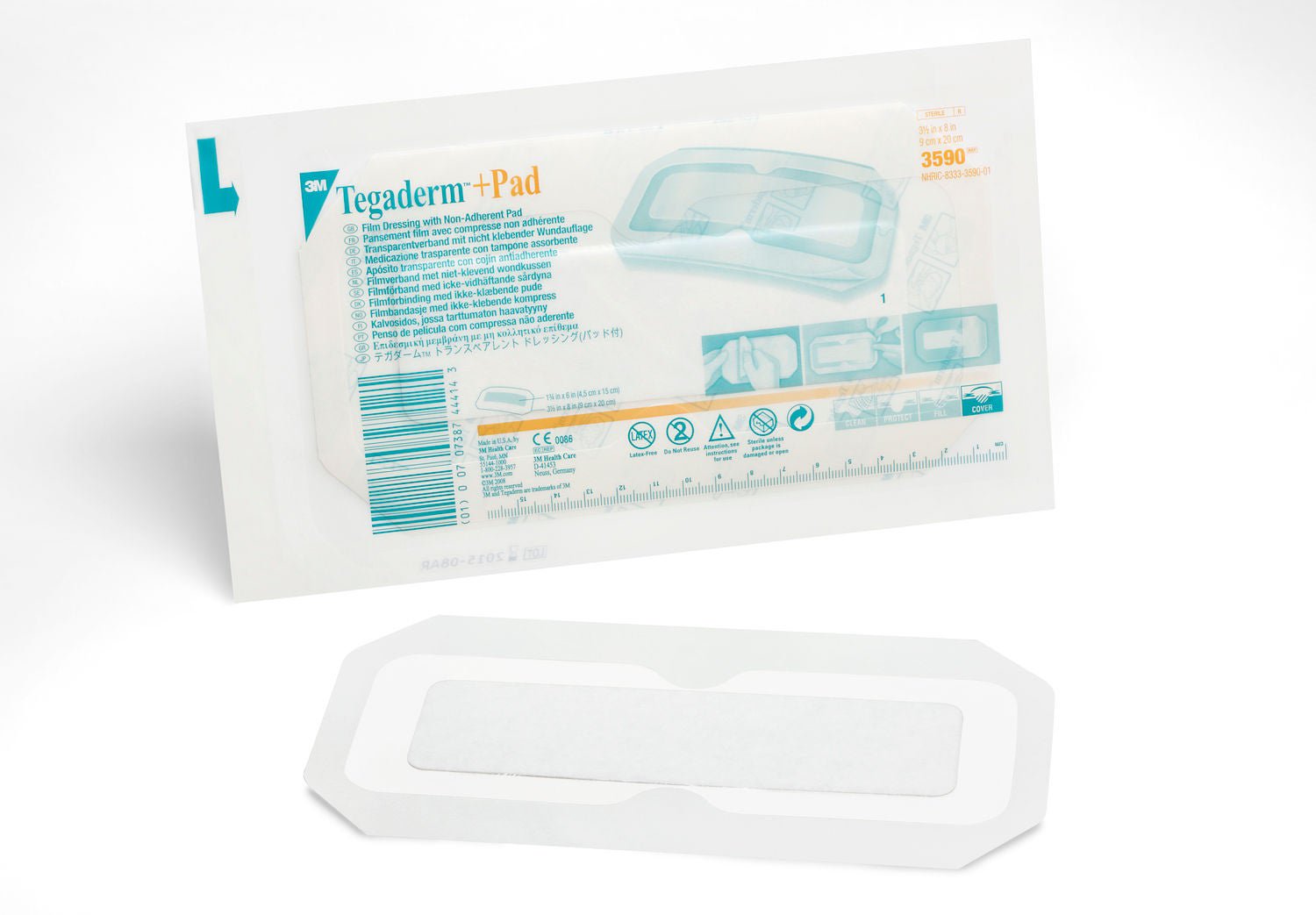 3M™ Tegaderm™ Transparent Film Dressing with Pad, 3-1/2 x 8 Inch