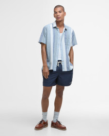 Portwell Striped Regular Short-Sleeved Shirt Classic Navy