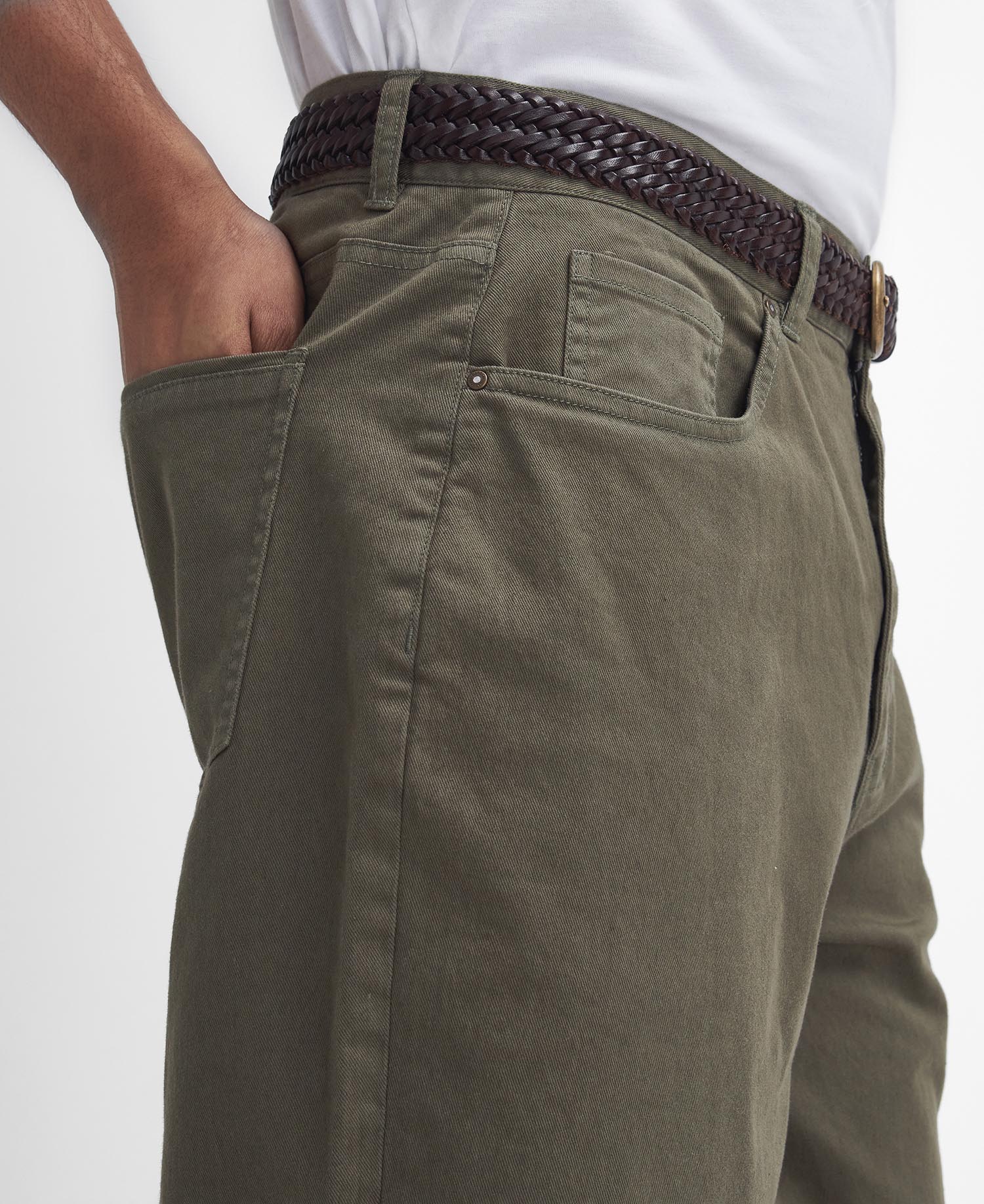 Washed Stretch Regular Trousers image number 3