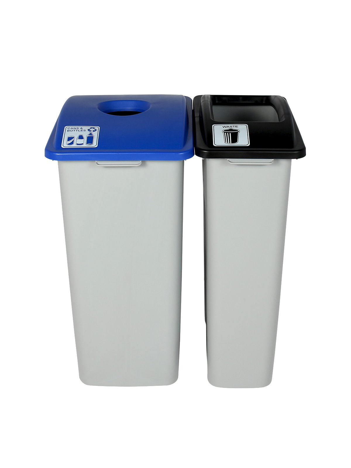 WASTE WATCHER – Double – Kit – Xl – Cans & Bottles-Waste – Circle-Full – Grey-Blue-Black